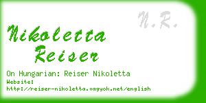 nikoletta reiser business card